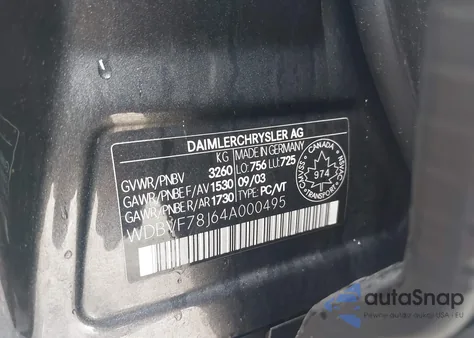 2004 Maybach 57 из США, поврежденный, VIN WDBVF78J64A000495